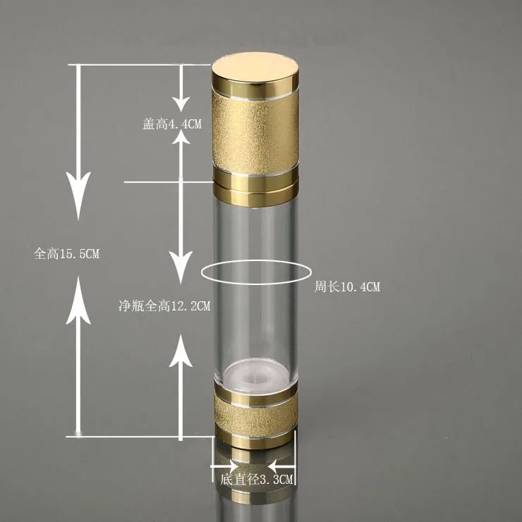 Garrafa de Plástico sem ar para Soro Cuidados com a Pele Ouro Loção Foundation Óleo Gel Emulsão Recarregáveis Portáteis Cosméticos Embalagem 50 ml - 6 emulsão recarregáveis portáteis cuidados com a pele cosméticos embalagem