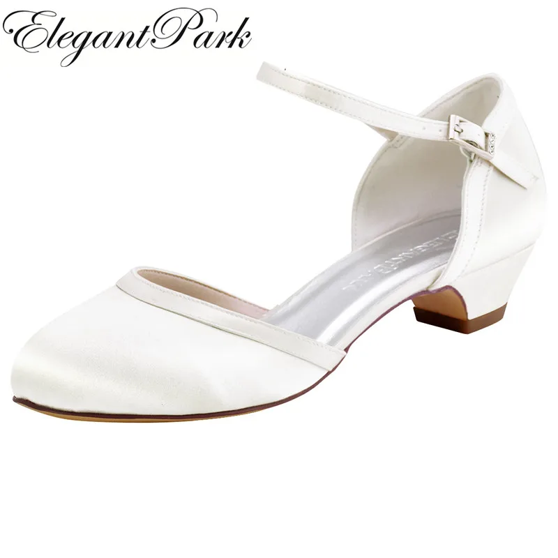 Bianco Avorio Da Sposa Scarpe Da Sposa Chiuso Toe Tacchi Bassi Pompe di  Raso Comfort Tacco Scarpe Delle Signore della Donna della sposa Fibbia  HC1621|shoes wedding|women shoes weddingheels white - AliExpress