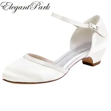 Women Shoes Wedding Low Heel Closed Toe HC1621 White Ivory Buckle Pumps Satin Bride Bridal Dress Shoes Women's Wedding Shoes цена Women Shoes Wedding Low Heel Closed Toe HC1621 White Ivory Buckle Pumps Satin Bride Bridal Dress Shoes Women's Wedding Shoes цены онлайн