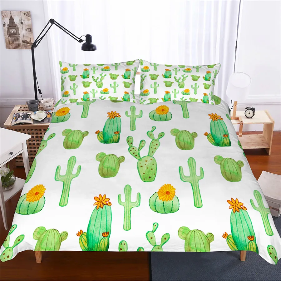 

Bedding Set 3D Printed Duvet Cover Bed Set Cactus Flamingo Home Textiles for Adults Lifelike Bedclothes with Pillowcase #XRZ02