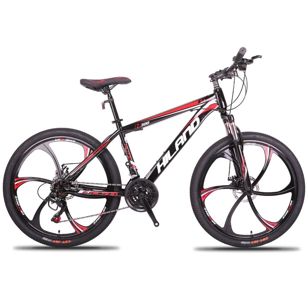 HILAND 26'' Mountain Bike 21/27 Speed Steel Bicycle Bike Double Disc Brake MTB Suspension Fork Bicycle with Shimano TZ50 HILAND 26'' Mountain Bike 21/27 Speed Steel Bicycle Bike Double Disc Brake MTB Suspension Fork Bicycle with Shimano TZ50