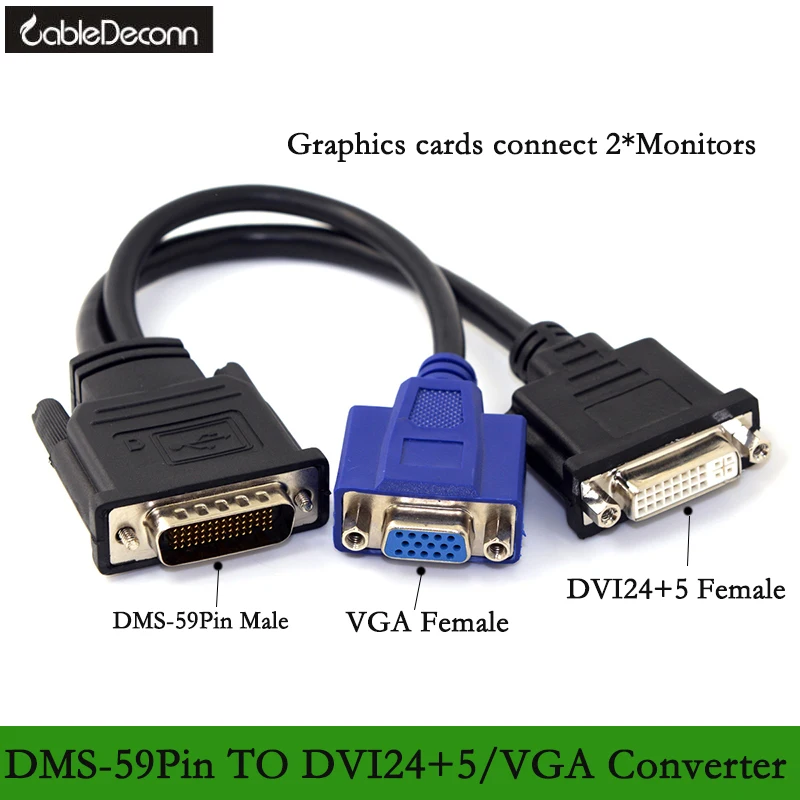 Cabledeconn DMS 59Pin Male Naar Vga 15Pin Vrouwelijke DVI24 + 5 Video