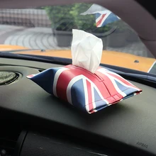 Интерьер автомобиля укладки Union Jack кожаный автомобиль коробка ткани салфетка сумка Бумага полотенца контейнер для Mini Cooper JCW S один