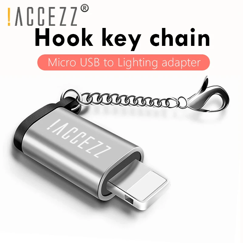 ACCEZZ 3 шт. 4 шт. микро USB для освещения 8-контактный адаптер для адаптера для iphone X 7 8 Plus синхронизация зарядное устройство конвертер OTG с брелоком