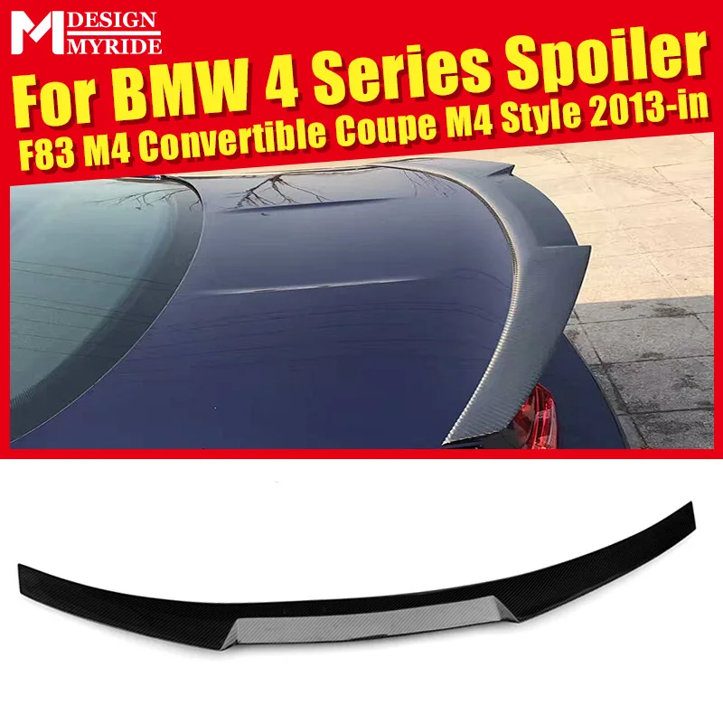 

Rear Spoiler New M4 Style Convertible Coupe Carbon Fiber Rear Trunk Spoiler Wing car styling Fits For BMW F83 M4 420i 428i 13-in
