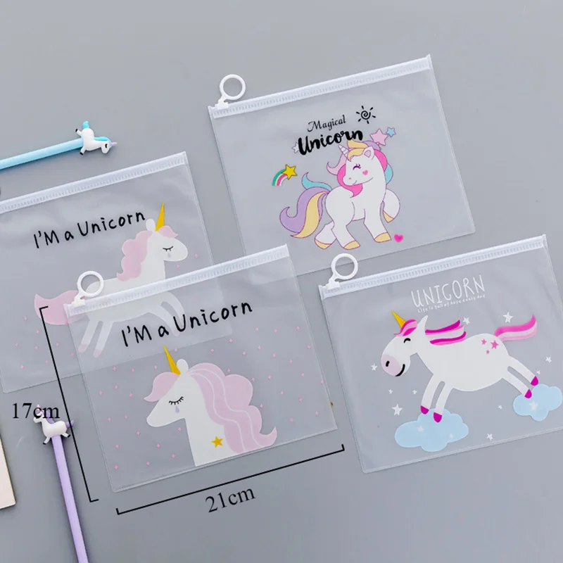 

Unicorn Transparent Filing Products PVC Cartoon Filing Products For Kids Girls Gift Office School Supplies Kawaii Stationery