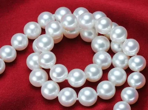 

Stunning AAA +11-12mm Australia south sea white pearl necklace ^^^@^Noble style Natural Fine jewe SHIPPING (C0309)