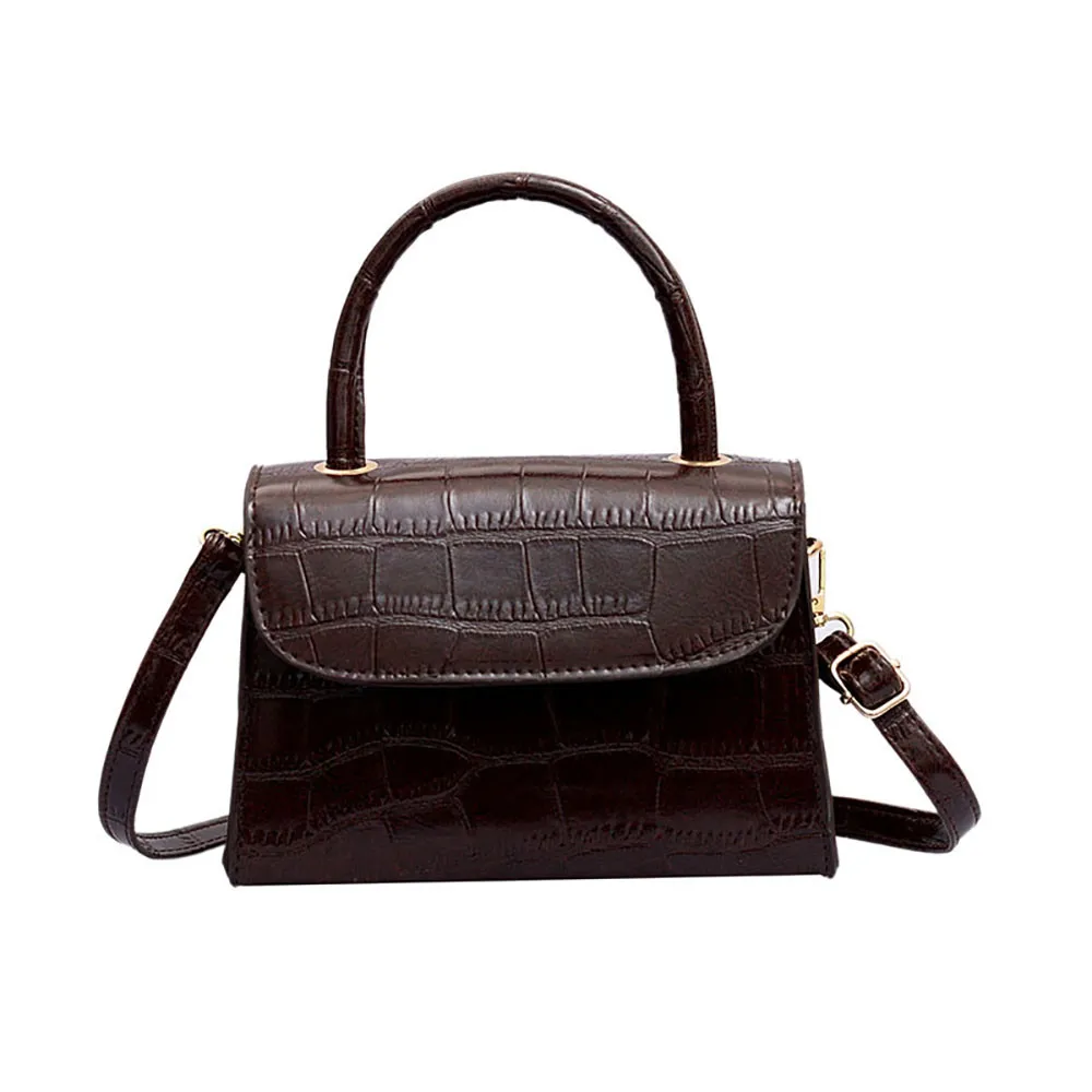 Ретро сумки с крокодиловым узором для женщин роскошные сумки брендовая дизайнерская сумка через плечо сумка-мессенджер из кожи аллигатора - Цвет: Коричневый