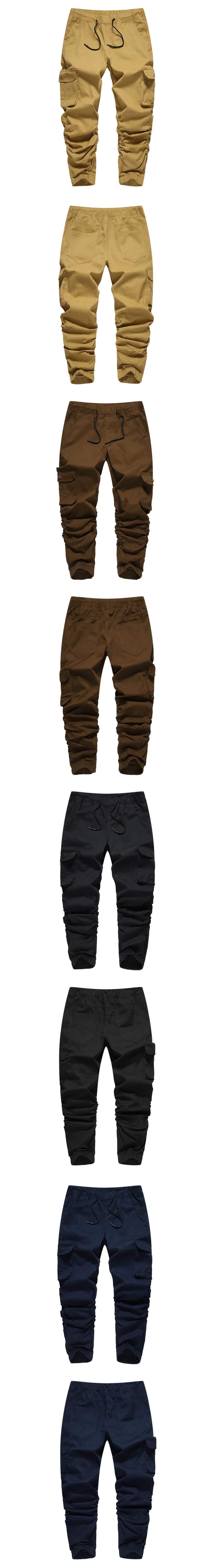 2019 мужские армейские зеленые брюки-карго мужские спортивные штаны Молодежные повседневные брюки с резинками на щиколотках Брендовые