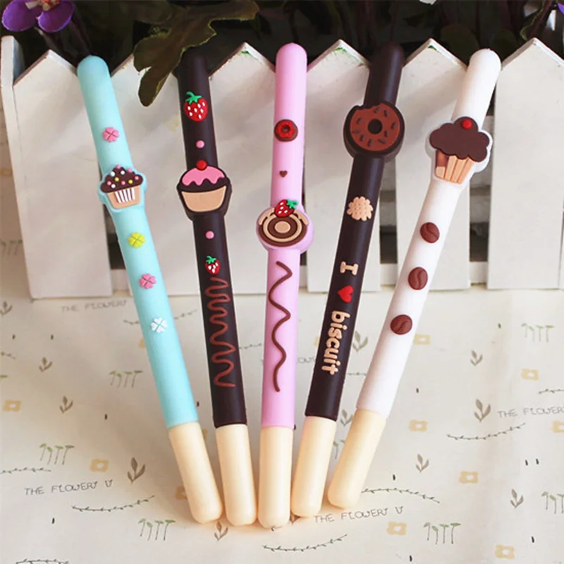 

20 pcs/Lot Cute Chocolate donut gel pen 0.5mm Black color ink pens Wholesale Stationery Office accessories School supplies DB710