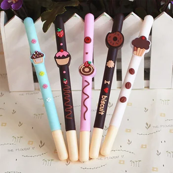 

20 pcs/Lot Cute Chocolate donut gel pen 0.5mm Black color ink pens Wholesale Stationery Office accessories School supplies DB710