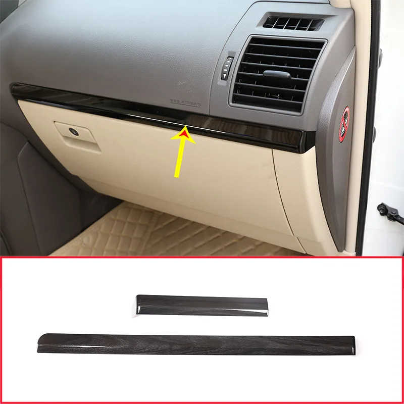 Черное дерево зерна для Toyota Land Cruiser Prado FJ150 150 2010-2018 ABS интерьер пассажира полоска