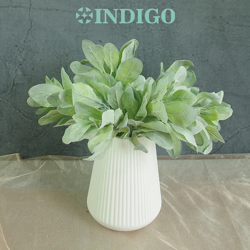 

Dusty Miller Daisy Leaves Spray 5 pieces Rabbit Glass Plant Bouquet Decoration Wedding Flower Floral Event Party Free Shipping