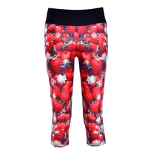 New 1045 Sexy Girl Women Fruit strawberry berries 3D Prints Workout stretch Fitness Cropped Trousers Leggings Pocket Pants