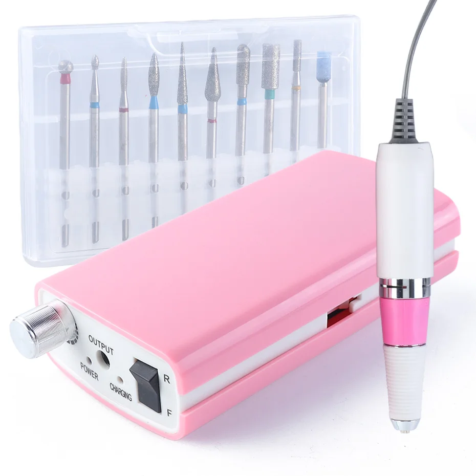 

30000RPM Professional Rechargeable Manicure Machine Portable Nail Drill Bits Mill Cutter Electric Apparatus Pedicure File JI796