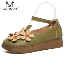 Herbst Vintage Frauen Creepers Süße Blume Frauen Knöchelriemen Plattform Wohnungen Runde Kappe Bequeme Schuhe Für Frau XWD4350