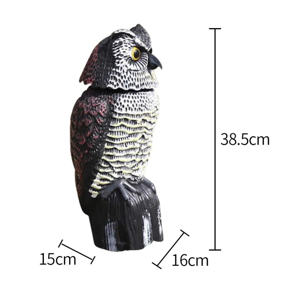 Наружная охотничья Реалистичная птица Scarer вращающаяся голова Сова манок защита репеллент птица борьба с вредителями пугало Сад Двор Декор