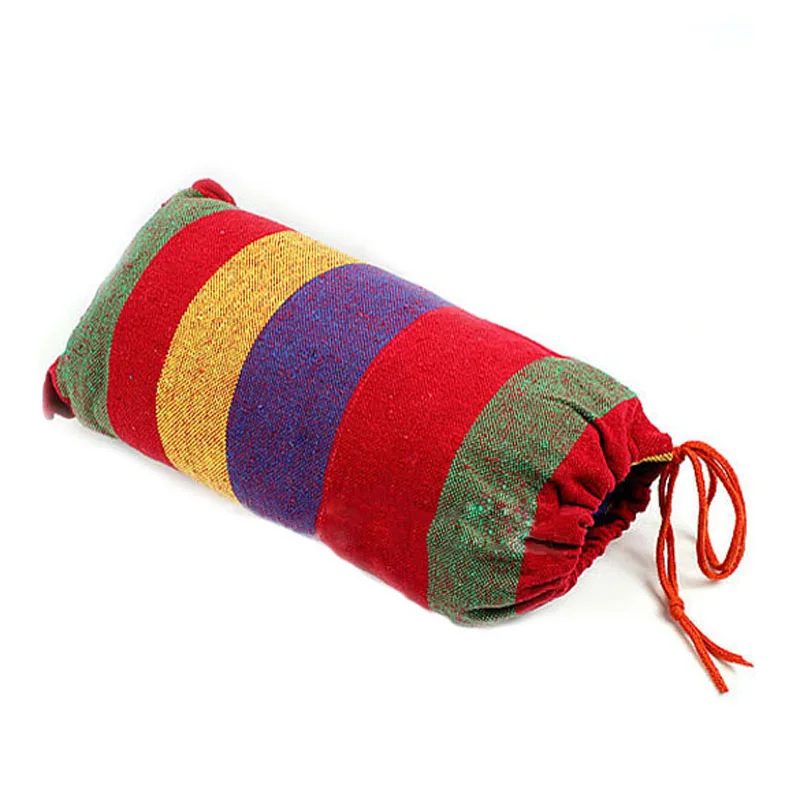 Outdoor Travel Camping Hammock Portable Garden Home Swing Canvas Stripe Hanging Swing Bed Ultralight Portable Hamaca