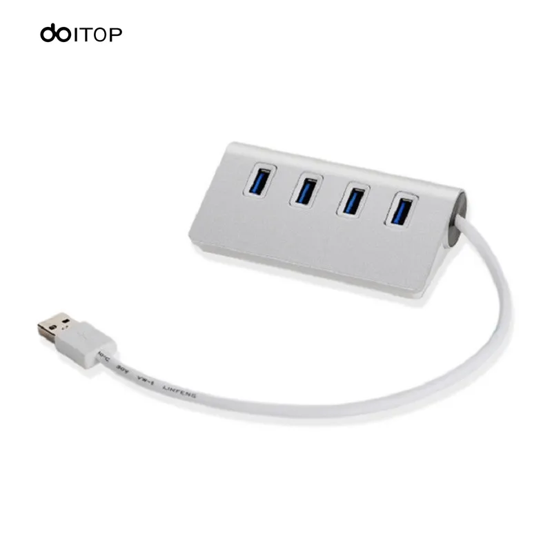 DOITOP 4 порта Micro usb-хаб 5 Гбит/с USB 3,0 концентратор сплиттер алюминиевый сплав адаптер для планшетных ПК ноутбук компьютер power Bank