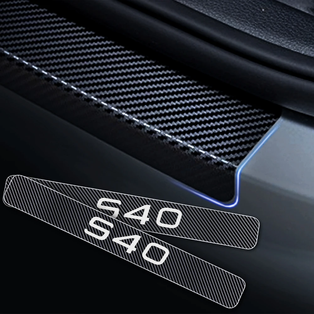 

Car Door Sill Scuff Plate For VOLVO S40 Car Door Sill Welcome Pedal Stickers Door Threshold Plate 4D Carbon Fiber Vinyl Sticker
