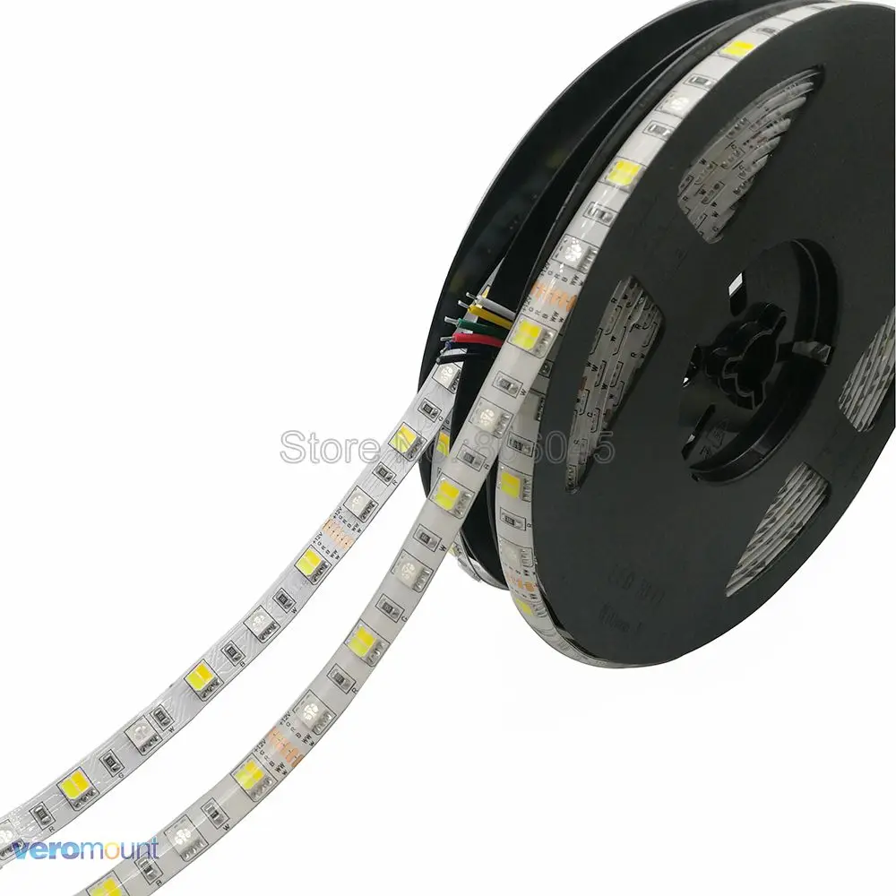 5 м 5050 RGBCCT Светодиодная лента RGB + CW WW 2 в 1 чип регулируемая цветовая температура IP20