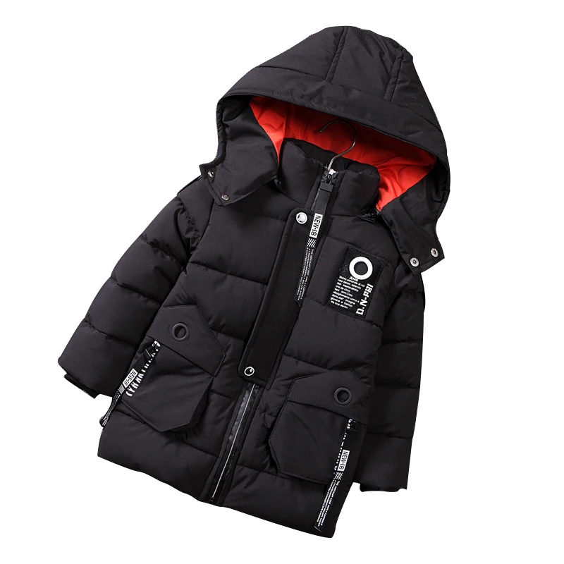

Rlyaeiz Fashion Children Winter Jacket Coat Boys Thicken Warm Hooded Zipper Mid-long Down Parka Coats For Kids Age 3-9Y 2018 New