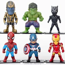 6pcs The Avengers 3 Infinity War Thanos Hulk Iron Man Spiderman POP PVC Action Figures Superheroes Figurines Dolls Set Kids Toys disney toys 6pcs set cute mini princess snow white mermaid pvc action figures cinderella figurines collectible dolls kids toys