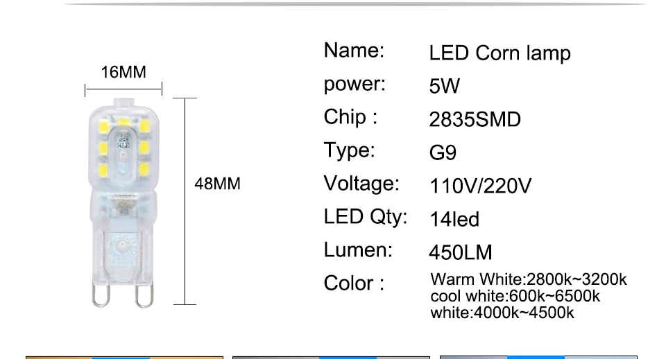 G9 LED Bulbs 220V 110V Dimmable (4)