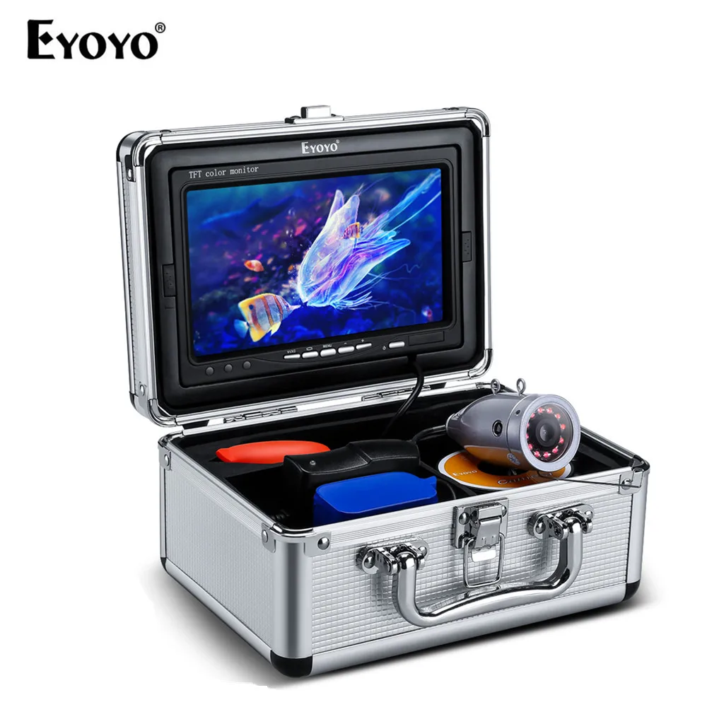 

Eyoyo EF07PLUS 7" IPS Monitor Sunlight Readable TFT LCD Screen 30M Fish Finder Underwater Fishing Camera 12pcs Infrared IR LED