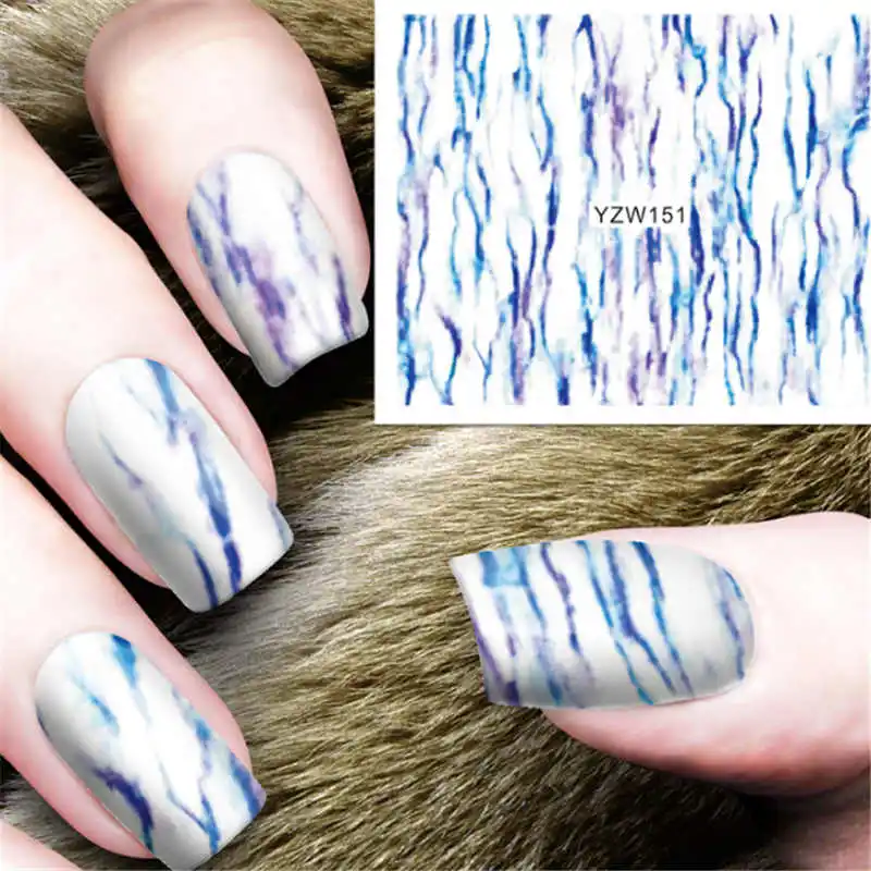 

Vertical Pattern Design Manicure Decoracion Adhesive Water Decals Temporary Tattoos Nail Art Sticker Lettering On Nails
