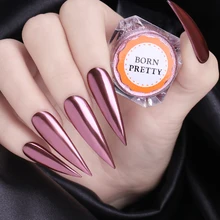 Розовое золото зеркальный блеск для ногтей порошок хром пигмент пыль сверкающие блестки маникюр Гель-лак для нейл-арта украшения