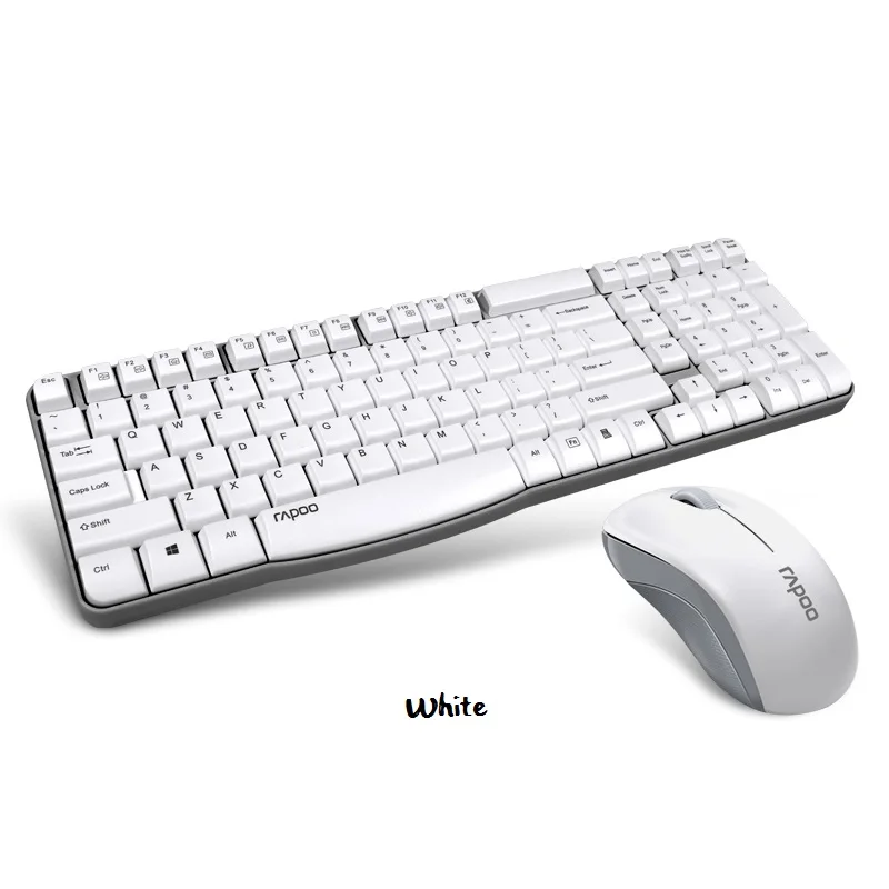 Оригинальная беспроводная клавиатура и мышь Rapoo X1800S с водонепроницаемой клавиатурой для компьютера, домашнего офиса, ПК, ноутбука, настольного компьютера - Цвет: wireless white