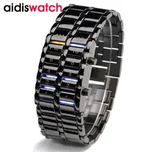 Étanche 2016 Nouveau Mode Hommes Femmes Lava Électronique deuxième génération Binaire LED Bracelet Montre-Bracelet Réveil Heures