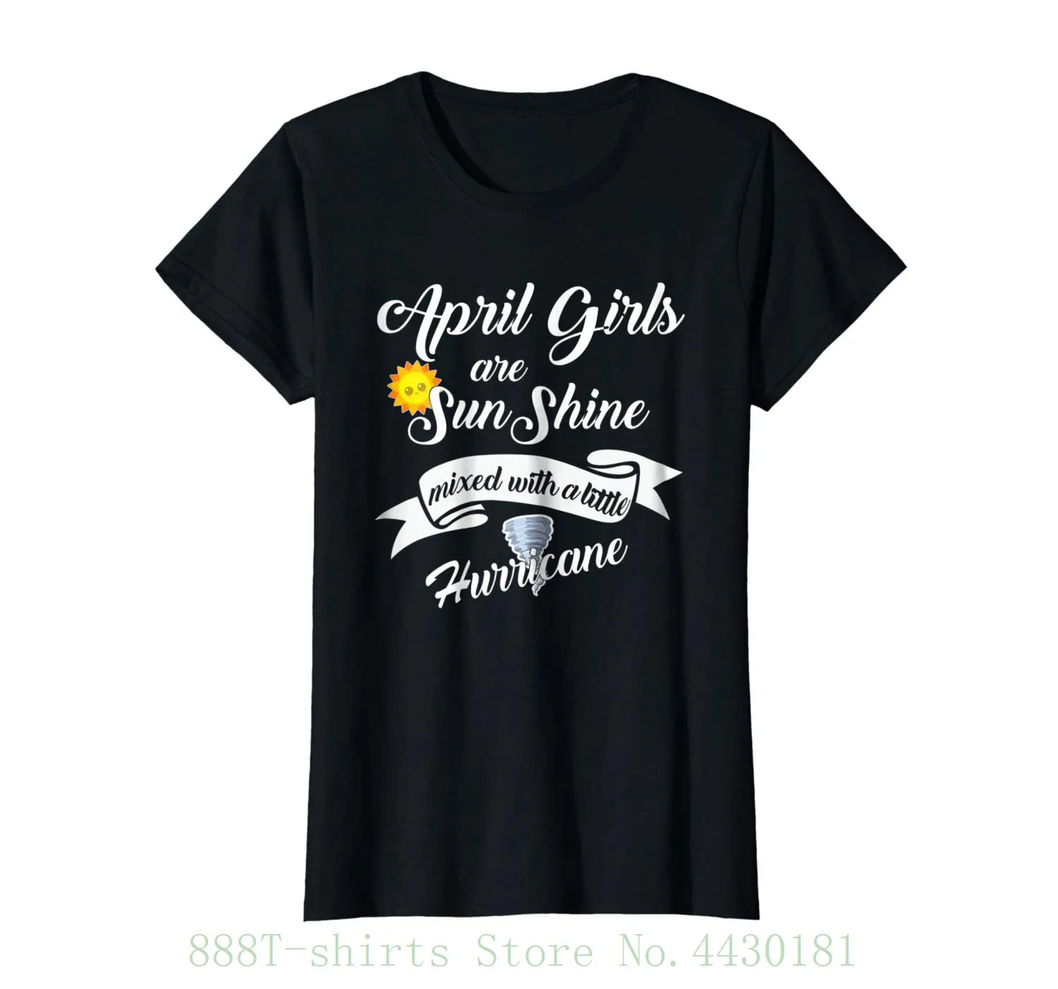 

Women's Tee April Girls Are Sunshine Mixed With Little Hurricane T Shirt Printed Mens Men T Shirt