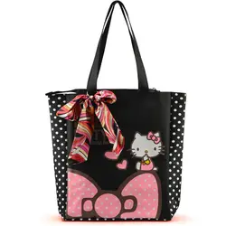 

2015 Hot sale Women's Shoulder bag Hello kitty Cartoon Handbag Waterproof Canvas Shopping bag Girls handbag Women Casual Bag
