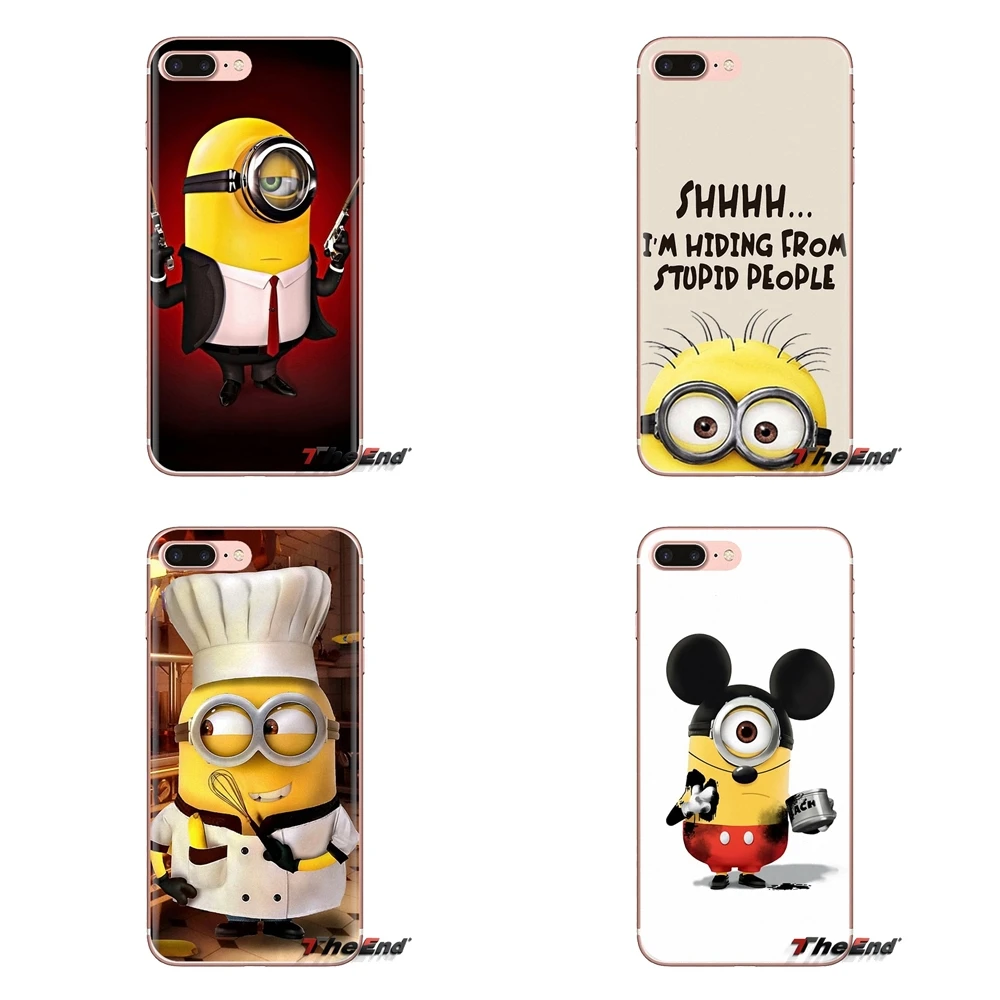 

For Xiaomi Mi3 Samsung A10 A30 A40 A50 A60 A70 Galaxy S2 Note 2 Grand Core Prime cute Minions Soft Transparent Shell Covers