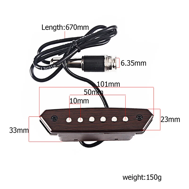 

Acoustic Folk Guitar Sound Hole Pickup Portable Musical Instrument Accessories SMN88