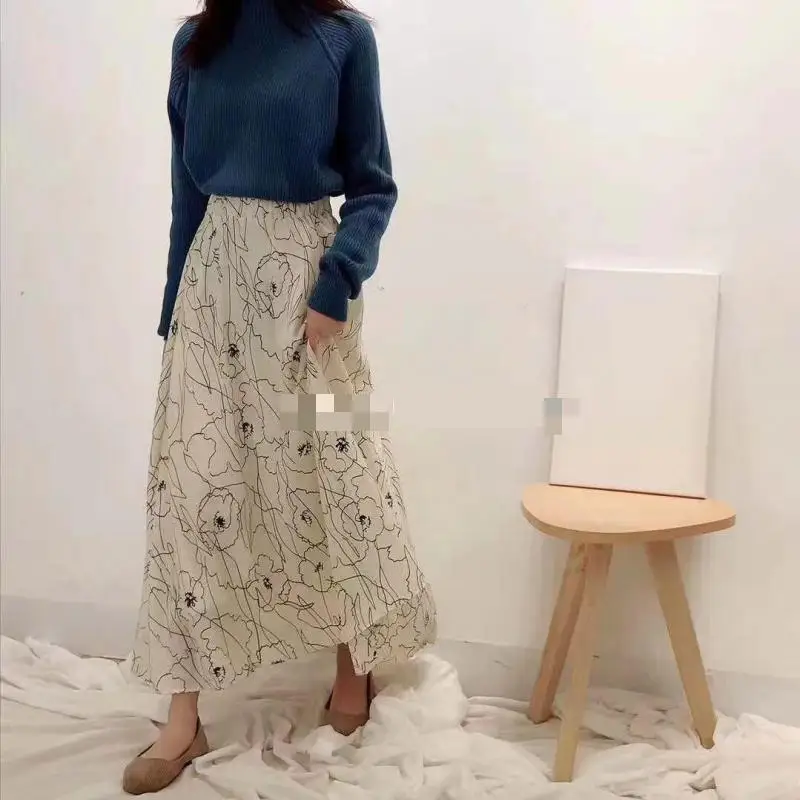 2019 Весна новое поступление универсальные винтажные юбки Цветочные Faldas Largas Elegantes нерегулярные юбки 4 цвета доступны бесплатная доставка