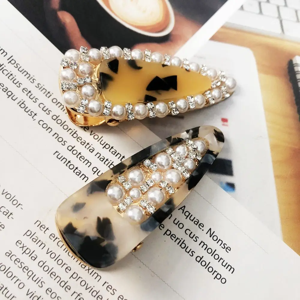 Импорт из Южной Кореи, леопардовая расцветка, печать акрил уксусной кислоты падение зажим «утиный клюв» на высоком каблуке, инкрустированные дикий Заколка "темперамент" Tide подарок Новое поступление