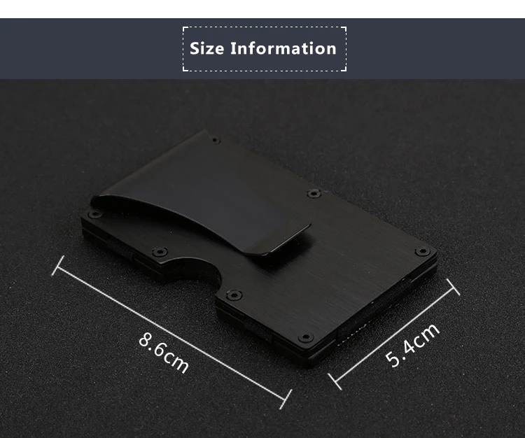 Минималистичный тонкий кошелек RFID блокирующий держатель для кредитных карт передний карман кошелек для мужчин и женщин с зажимом для денег