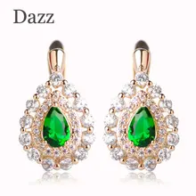 Blucome Классический Англия Крюк Капли Воды Серьги С Зелеными Камнями Для Женщин Позолоченный CZ Циркон Rhinestone Свадьба Joyas серьги с зеленым камнем Стразы безделушки прикольные серьги гвоздики брелок алмазная