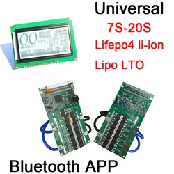 7 S до 20 S Bluetooth приложение умный дисплей Lifepo4 литий-ионный Lipo аккумулятор лто Защитная плата BMS 400A 300A 100A 80A 10 S 13 S 14 S 16 S