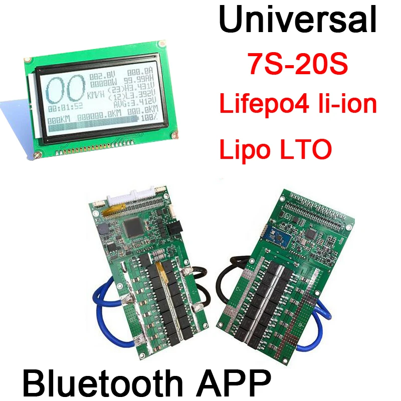 Умный дисплей 7S ~ 20S Lifepo4 Li Ion Lipo аккумулятор лто Защитная плата BMS 400A 300A 100A 80A Bluetooth | Интегральные схемы -33026702278
