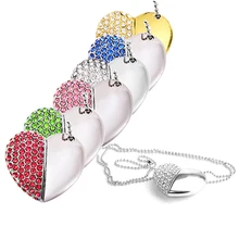 Clé USB USB 64GB coeur brillant clé USB 4G 8G 16GB 32GB 128GB métal mémoire bâton cadeau créatif cle usb2.0 flash drive