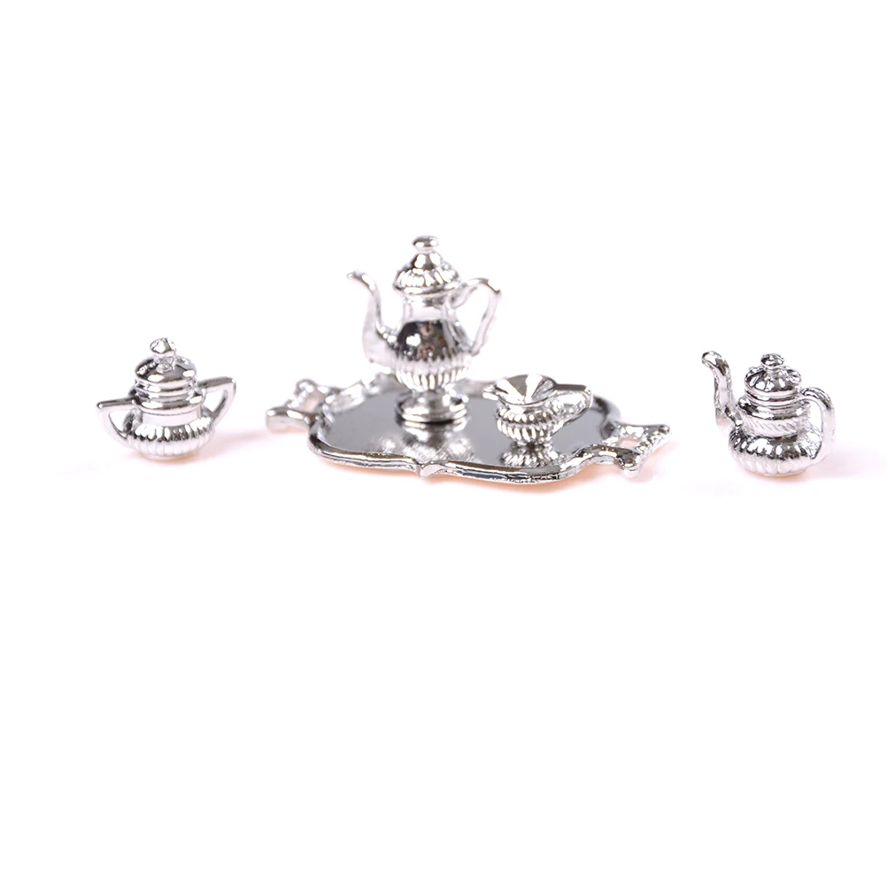 New Arrival Mni Tea Pot Toys 1:12 Dollhouse Miniature Kitchen Toys 5Pcs/set Metal Silver Tea kettle Furniture Play Food New Arrival Mni Tea Pot Toys 1:12 Dollhouse Miniature Kitchen Toys 5Pcs/set Metal Silver Tea kettle Furniture Play Food