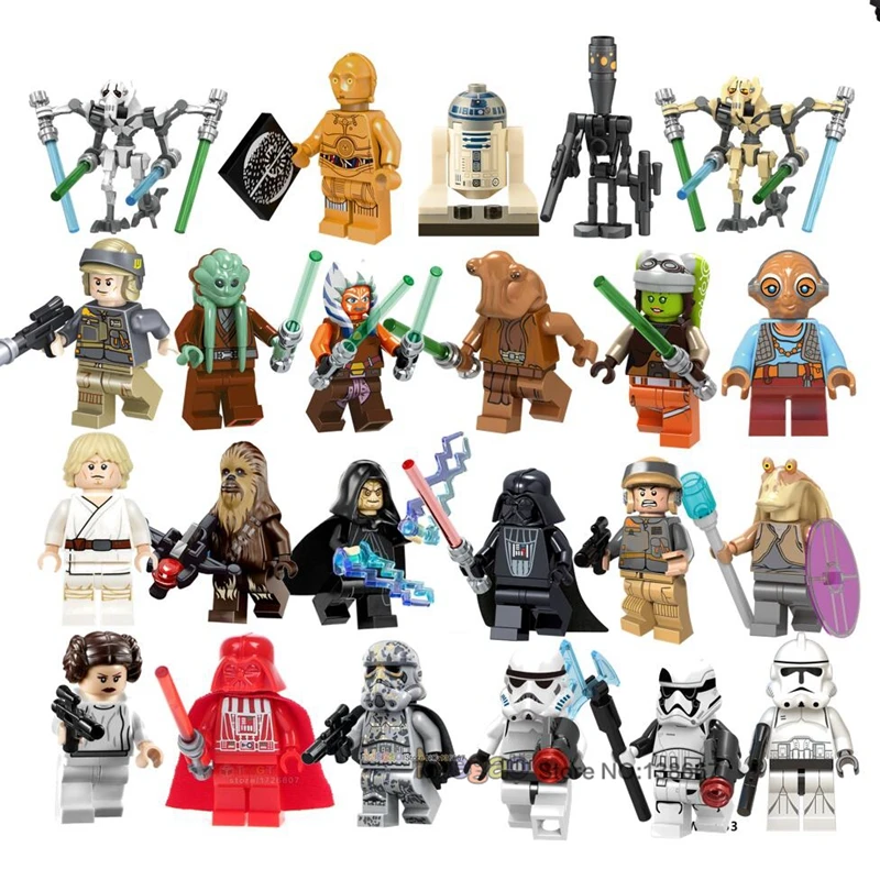 

Single C3PO R2D2 Robot Yoda Luke Leia Princess Sith Lord Darth Vader Sidious Rebel Pilot Han Solo Building Blocks Toys For Kids