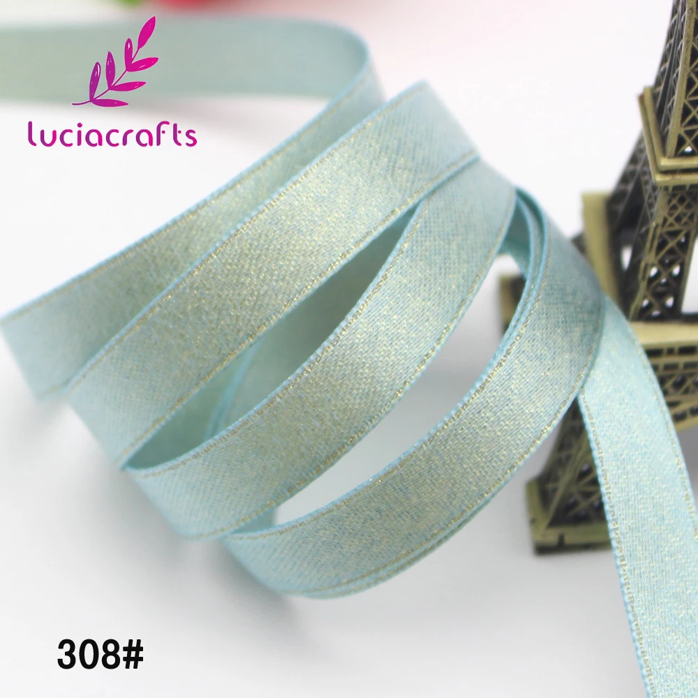 Lucia crafts 6/10/15/22 мм сплошной Цвет полиэстер рождественская атласная лента своими руками шитьё вручную Материал DIY Швейные аксессуары Q0603