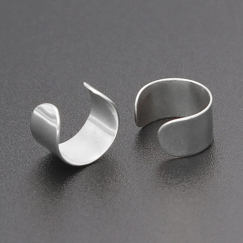 Simple Creative Pierced Ear Cuffs Punk Stainless Steel Gold Silver Color Clip Earrings Women Men Hip Hop Earrings Brincos