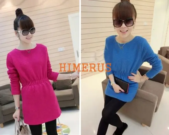Elegant Fashion Women Pullover Round Neck Solid Long Sleeve Dress 3 Colors free shipping 9608 | Женская одежда