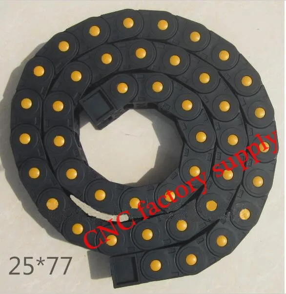 

Free Shipping 1M 25*77 mm Plastic Cable Drag Chain For CNC Machine,Fully Closed Type ,PA66